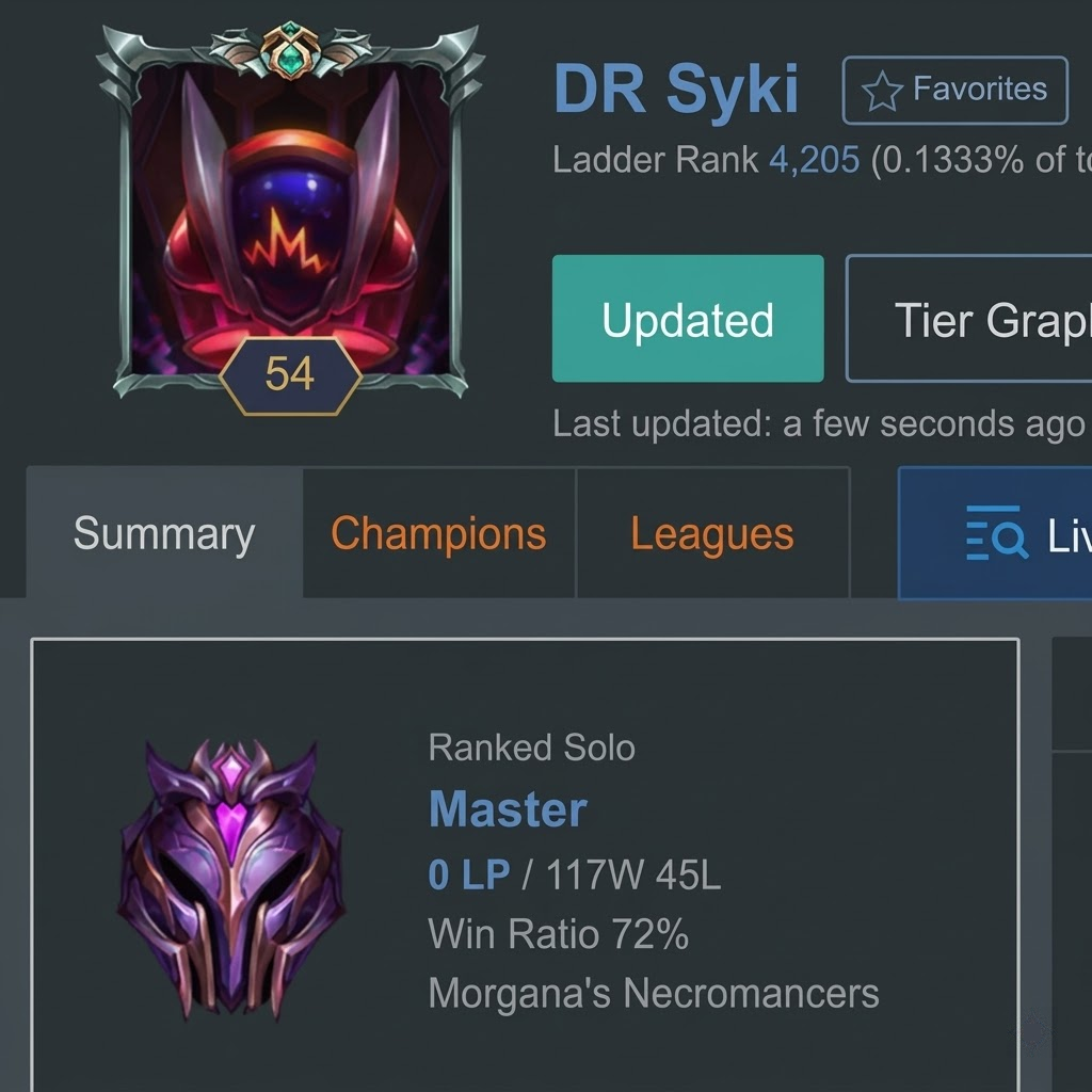 Sykii — cuenta Master 70% WR 2019